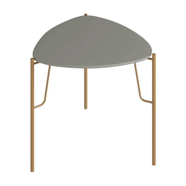 Mesa Lateral Chloe 100% MDF Baixa Grigio / Dourado Mesa Lateral Chloe 100% MDF Baixa Grigio / Dourado