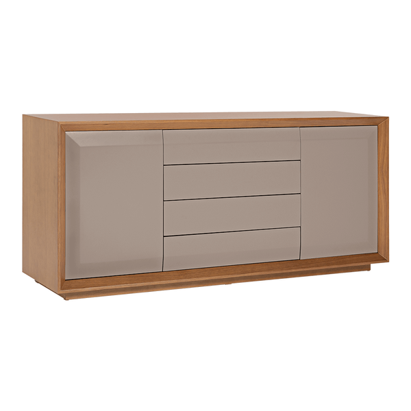 Buffet Bailey (L: 180cm) C/ 2 Portas e 4 Gavetas Laqueadas Capuccino / Fendi Buffet Bailey (L: 180cm) C/ 2 Portas e 4 Gavetas Laqueadas Capuccino / Fendi