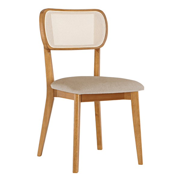 Cadeira Arundell Estofada C/ Encosto Tela Quadrada Linho Creme / Capuccino Cadeira Arundell Estofada C/ Encosto Tela Quadrada Linho Creme / Capuccino
