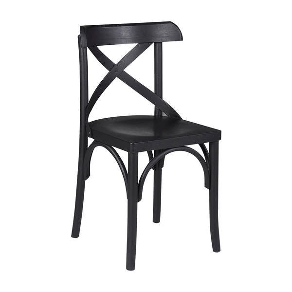 Cadeira Stone Em Madeira Maciça Preta Cadeira Stone Em Madeira Maciça Preta