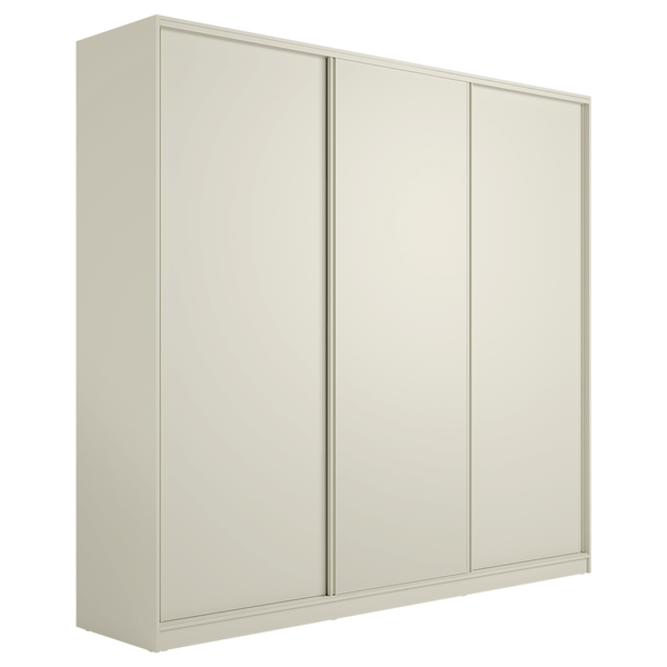 Guarda-Roupa Chloe (L: 260cm) 100% MDF Laterais Retas C/ 3 Portas de Correr Luna Guarda-Roupa Chloe (L: 260cm) 100% MDF Laterais Retas C/ 3 Portas de Correr Luna