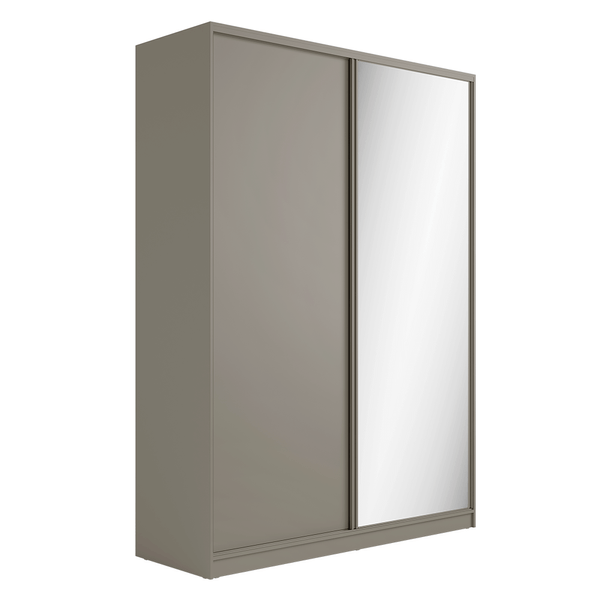 Guarda-Roupa Chloe (L: 174cm) 100% MDF Laterais Retas C/ 1 Porta Espelhada Grigio
