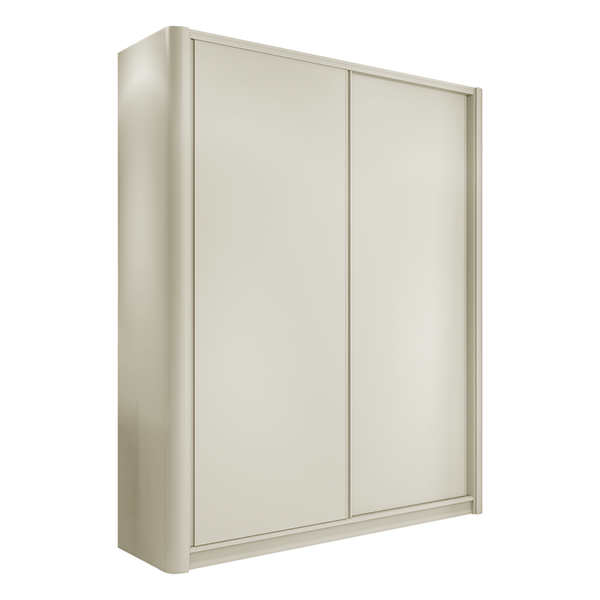 Guarda-Roupa Chloe (L: 190cm) 100% MDF Laterais Curvas C/ 2 Portas de Correr Luna Guarda-Roupa Chloe (L: 190cm) 100% MDF Laterais Curvas C/ 2 Portas de Correr Luna