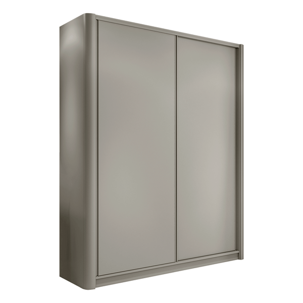 Guarda-Roupa Chloe (L: 190cm) 100% MDF Laterais Curvas C/ 2 Portas de Correr Grigio