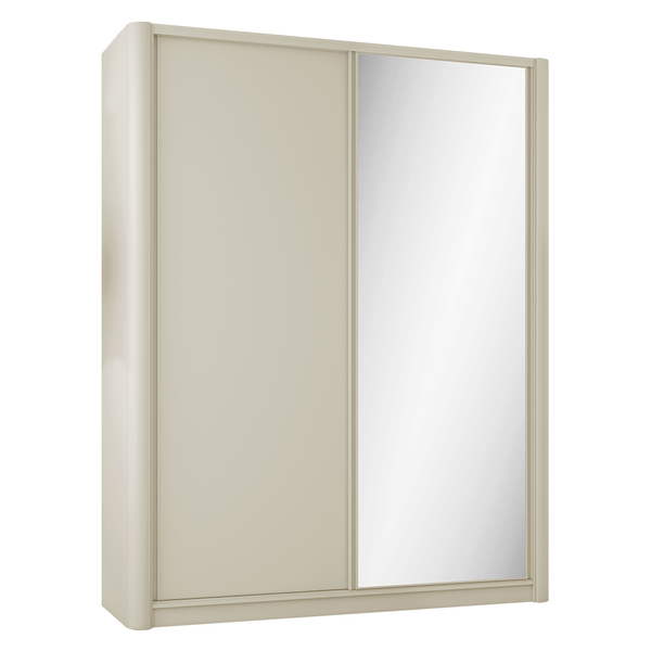 Guarda-Roupa Chloe (L: 190cm) 100% MDF Laterais Curvas C/ 1 Porta Espelhada Luna Guarda-Roupa Chloe (L: 190cm) 100% MDF Laterais Curvas C/ 1 Porta Espelhada Luna