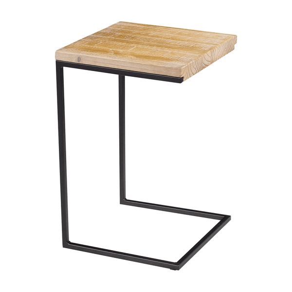 Mesa Lateral Riad C/ Tampo Em Madeira Maciça Grafite / Driftwood Mesa Lateral Riad C/ Tampo Em Madeira Maciça Grafite / Driftwood