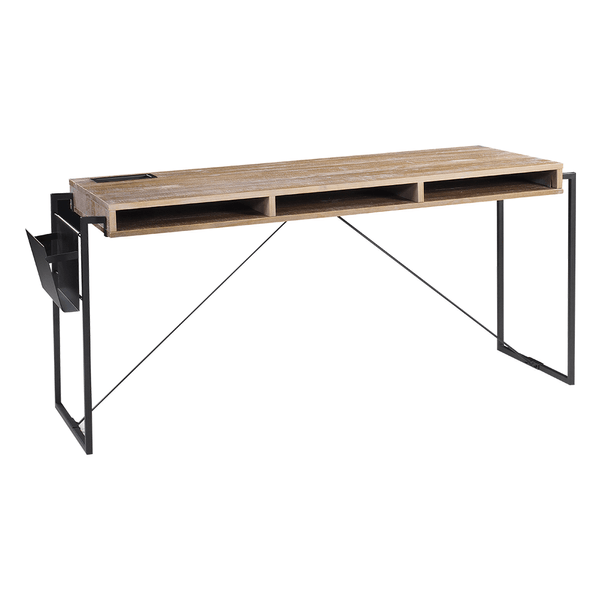 Escrivaninha Trieste C/ Tampo em Madeira Maciça C/ 3 Nichos e Porta-Revistas Grafite / Driftwood Escrivaninha Trieste C/ Tampo em Madeira Maciça C/ 3 Nichos e Porta-Revistas Grafite / Driftwood