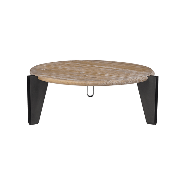 Mesa de Centro Soren Pequena C/ Tampo Em Madeira Maciça Grafite / Driftwood Mesa de Centro Soren Pequena C/ Tampo Em Madeira Maciça Grafite / Driftwood