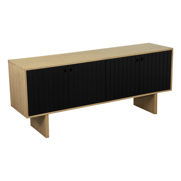 Buffet Willock C/ 4 Portas em Madeira Maciça Paglia / Ebony Buffet Willock C/ 4 Portas em Madeira Maciça Paglia / Ebony