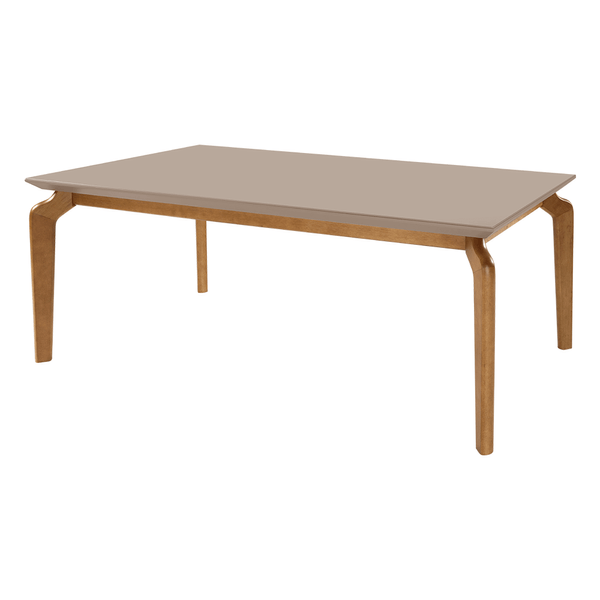 Mesa de Jantar Madeline 180cm x 100cm C/ Tampo Em Laca e Vidro Colado Fendi / Base Capuccino Mesa de Jantar Madeline 180cm x 100cm C/ Tampo Em Laca e Vidro Colado Fendi / Base Capuccino