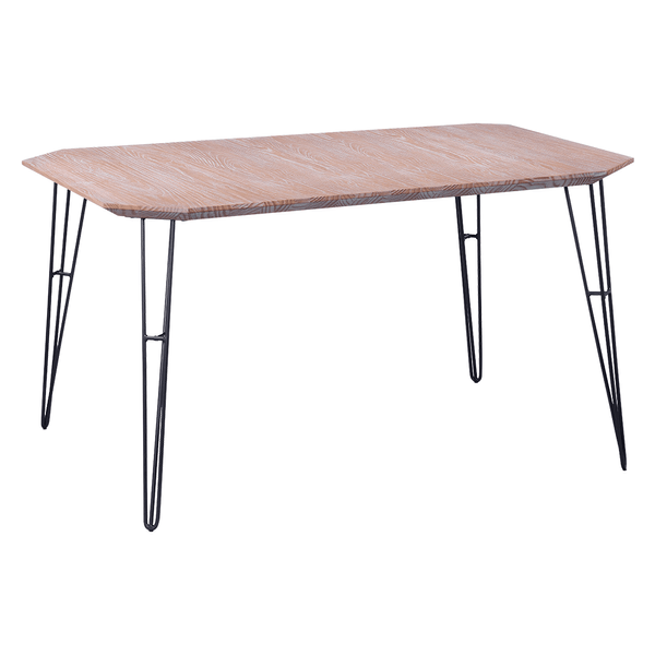 Mesa de Jantar Botvid 160cm x 90cm C/ Base Em Aço Carbono e Tampo Em Madeira Maciça Grafite / Drift Mesa de Jantar Botvid 160cm x 90cm C/ Base Em Aço Carbono e Tampo Em Madeira Maciça Grafite / Drift