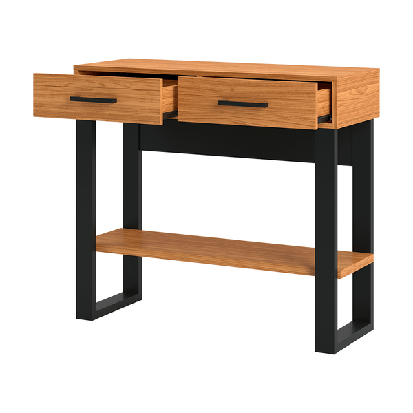 Aparador Fatto Industrial C/ 2 Gavetas 100% MDF Freijó / Preto Fosco