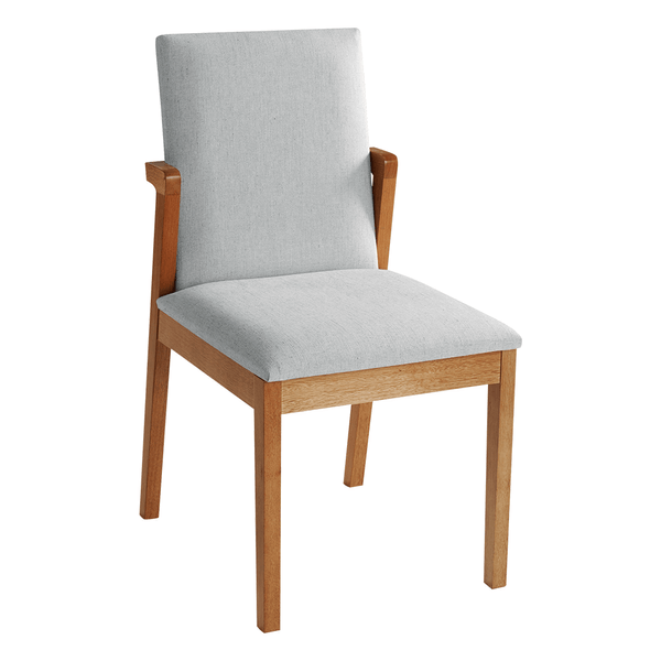 Cadeira Maristela Estofada Linho Cinza Claro / Capuccino Cadeira Maristela Estofada Linho Cinza Claro / Capuccino