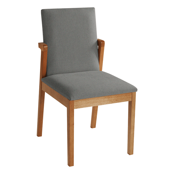 Cadeira Maristela Estofada Linho Cinza / Capuccino Cadeira Maristela Estofada Linho Cinza / Capuccino