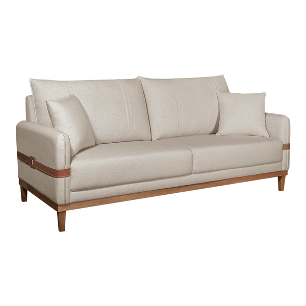 Sofá Zuken 2 Lugares (L: 180cm) C/ Cinto Decorativo Linho Fendi Sofá Zuken 2 Lugares (L: 180cm) C/ Cinto Decorativo Linho Fendi