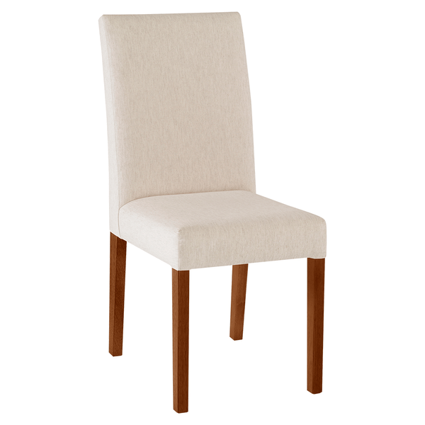 Cadeira Cooper Estofada S/ Puxador Linho Areia / Nogueira Cadeira Cooper Estofada S/ Puxador Linho Areia / Nogueira