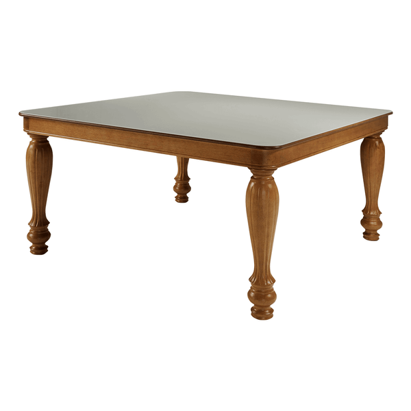 Mesa de Jantar Montana 150cm x 150cm C/ Tampo em Madeira C/ Vidro Colado Off White / Base Capuccino Mesa de Jantar Montana 150cm x 150cm C/ Tampo em Madeira C/ Vidro Colado Off White / Base Capuccino