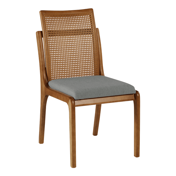 Cadeira Lanus Estofada C/ Encosto Tela Sextavada Cinza / Capuccino Cadeira Lanus Estofada C/ Encosto Tela Sextavada Cinza / Capuccino