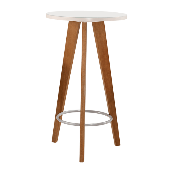 Mesa Bistrô Camelia Ø60cm C/ Tampo Em Laca e Vidro Colado Off White / Castanho Claro Mesa Bistrô Camelia Ø60cm C/ Tampo Em Laca e Vidro Colado Off White / Castanho Claro