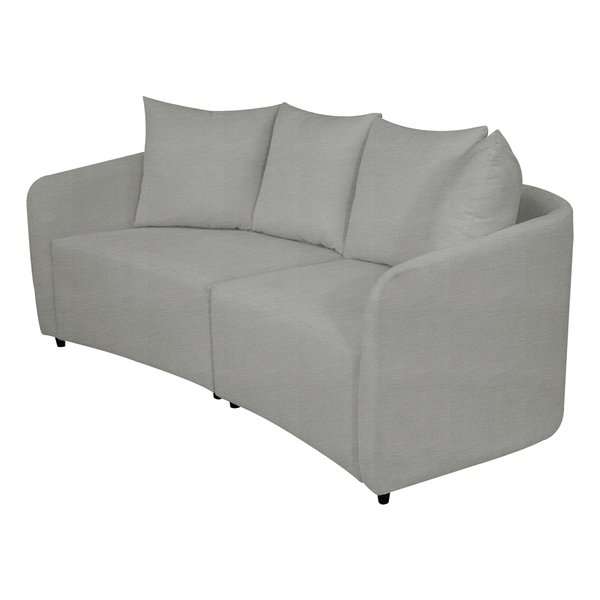 Sofá de Living Albarn 3 Lugares (L: 204cm) Curvo C/ Molas Linho Cinza Nanquim Sofá de Living Albarn 3 Lugares (L: 204cm) Curvo C/ Molas Linho Cinza Nanquim