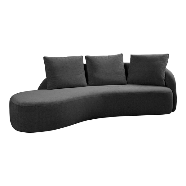 Sofá de Living Edge 4 Lugares (L: 250cm) C/ Molas e Almofadas Soltas Square Chumbo