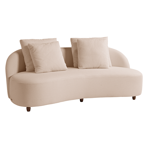 Sofá de Living Ricci 3 Lugares (L: 212cm) C/ Almofadas Soltas Square Marfim Sofá de Living Ricci 3 Lugares (L: 212cm) C/ Almofadas Soltas Square Marfim