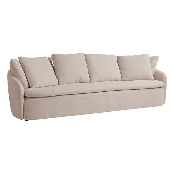 Sofá de Living Domani 4 Lugares (L: 270cm) C/ Molas e Almofadas Soltas Boucle Creme Sofá de Living Domani 4 Lugares (L: 270cm) C/ Molas e Almofadas Soltas Boucle Creme