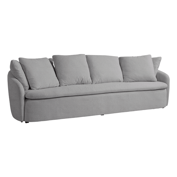 Sofá de Living Domani 4 Lugares (L: 270cm) C/ Molas e Almofadas Soltas Boucle Cinza Sofá de Living Domani 4 Lugares (L: 270cm) C/ Molas e Almofadas Soltas Boucle Cinza