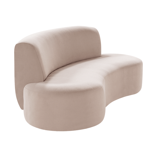 Sofá de Living Leanfield 3 Lugares (L: 205cm) Curvo C/ Molas Veludo Bege Sofá de Living Leanfield 3 Lugares (L: 205cm) Curvo C/ Molas Veludo Bege