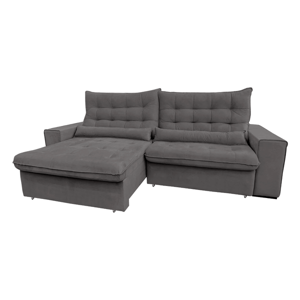 Sofá Soho Epsilon 4 Lugares (L: 290cm) Retrátil e Reclinável Veludo Grafite Sofá Soho Epsilon 4 Lugares (L: 290cm) Retrátil e Reclinável Veludo Grafite