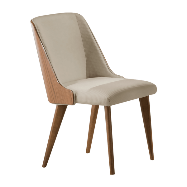 Cadeira Mackenzie Estofada Cotone Bege / Freijó Cadeira Mackenzie Estofada Cotone Bege / Freijó