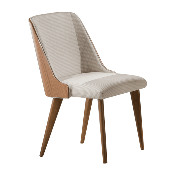 Cadeira Mackenzie Estofada Linho Rustico Cru / Freijó Cadeira Mackenzie Estofada Linho Rustico Cru / Freijó