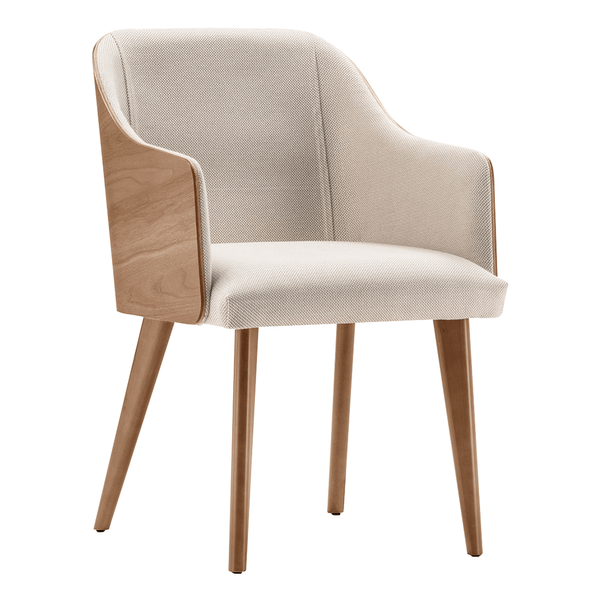 Cadeira Matera Estofada Linho Rustico Cru / Freijó Cadeira Matera Estofada Linho Rustico Cru / Freijó